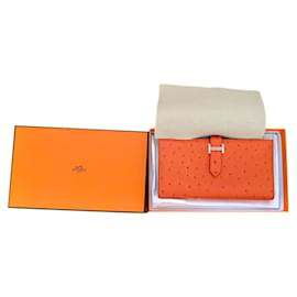 Hermès-Billetera Bearn-Naranja