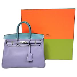 Hermès-HERMES BIRKIN 25 Blue Jean Epsom Palladium-Bleu