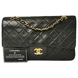 Chanel-Chanel Classic Double Flap Medium Black Lambskin Gold-Black
