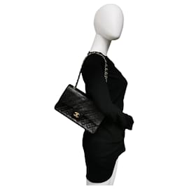 Chanel-Chanel Classic Double Flap Medium Black Lambskin Gold-Black