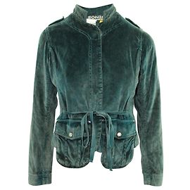 Sonia Rykiel Blaugrüne Jacke mit Used-Effekt Grün