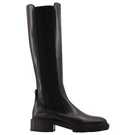 Aeyde Blanca 40Mm Round Toe Tread in black leatherKnee High Boot Black
