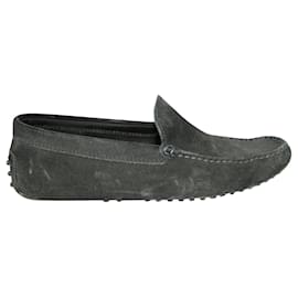 Tod's-Black suede loafers-Black