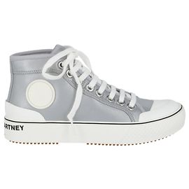 Stella Mc Cartney Stella McCartney High-Top-Sneaker mit Metallic-Logo Grau