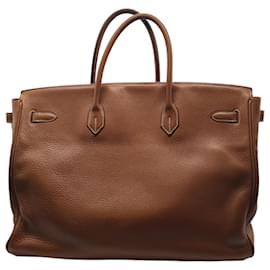 Hermès-HERMES BIRKIN 40 Marron Clémence Palladium-Marron