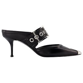 Sandali Oversize - Alexander Mcqueen - Nero/Argento - Pelle Nero