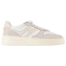H630 Sneakers - Hogan - Bianco - Pelle Marrone Beige