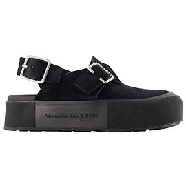 Sandali Mount Slick - Alexander Mcqueen - Nero/Argento - Pelle Nero