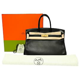 Hermès-HERMES BIRKIN 35 Noir Clémence Or-Noir
