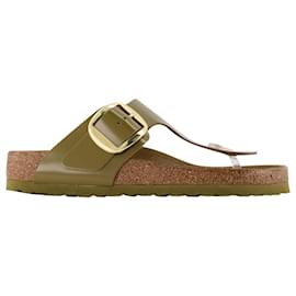 Birkenstock-Gizeh Bb Nl High Shine Mule - Birkenstock - Mud Green - Couro-Verde