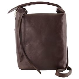 Sac Hobo Box - Lemaire - Noir Chocolat - Cuir Marron