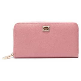 Dolce & Gabbana-Dolce & Gabbana Leather Long Wallet-Pink