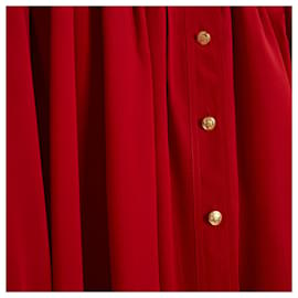 Chanel-CERCA DE 89 blusa de seda vermelha em38/40-Vermelho