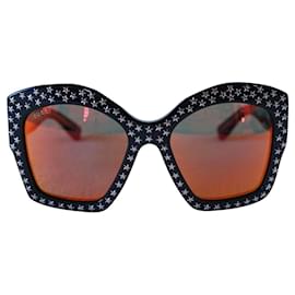 Gucci-gafas de sol de desfile de moda-Negro,Naranja