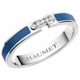 Chaumet-Anello Chaumet Liens Evidence in oro bianco, ceramica blu e diamanti-Blu navy