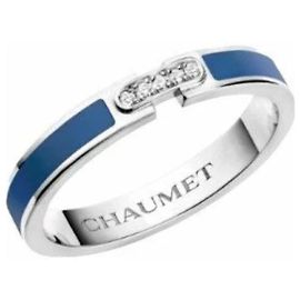 Chaumet Liens Evidence ring in white gold, blue ceramic and diamonds Navy blue