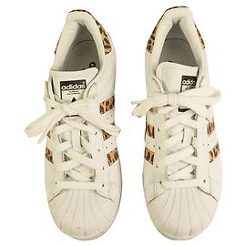 Adidas Originals Superstar Baskets en cuir blanc léopard Chaussures Baskets US 7.5 Blanc