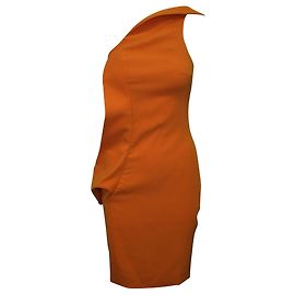 Jil Sander One Shoulder- Vestido asimétrico naranja vibrante Otro
