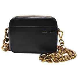 Donna Karan Bolsa Chaine Camera - Kara - Preto/Dourado - Couro Preto