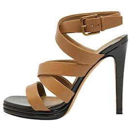 Yves Saint Laurent-YSL stunning ankle wrap sandals-Brown,Caramel