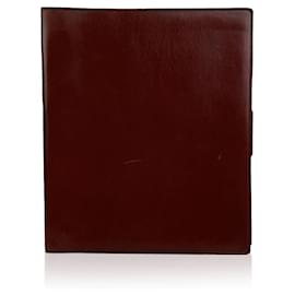 Gucci-Vintage Burgundy Leather 5 Ring 1976 Agenda-Dark red