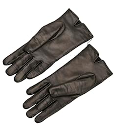 Gucci-Gucci Black GG Marmont Leather Gloves-Black