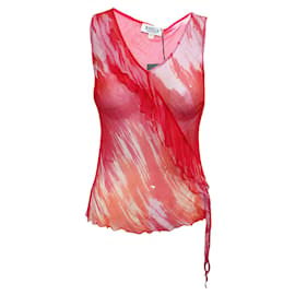 Marella-Top de verão de seda com estampa rosa-Rosa