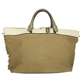 Chloé Cabas kaki et beige Baylee Vert