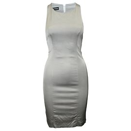 Emporio Armani elegante vestido plateado Plata Metálico