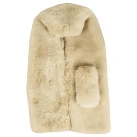 Autre Marque-KN Kati Niemi Collection Sciarpa invernale scaldacollo con collo in pelliccia sintetica bianca-Bianco