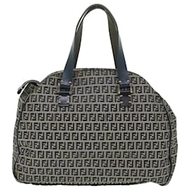 Fendi-FENDI Zucchino Canvas Handtasche Navy 71-16533-0-012 Authentifizierungs-ac1835-Marineblau