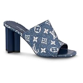Louis Vuitton Black paseo flat mule sandals - size EU 38 Blue ref.991931 -  Joli Closet