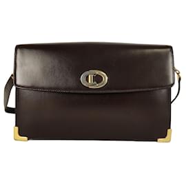 Dior-Christian Dior vintage shoulder bag in brown leather-Brown