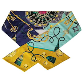 Hermès-Hermes Twilly maxi scarf Chiavi Les Cles in multicolored silk-Multiple colors