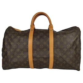 Louis Vuitton-Louis Vuitton Keepall 50 Monogram travel handbag-Brown