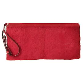 Gucci-Pochette Gucci en fourrure de lapin-Rouge