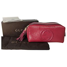 Gucci-Gucci Soho patent leather clutch bag-Pink