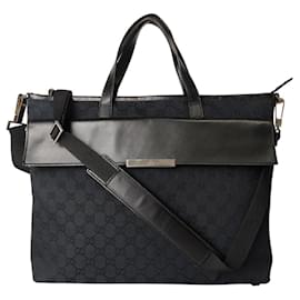 Gucci-Sac bandoulière de travail Gucci en toile monogram noire-Noir