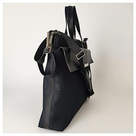 Gucci-Gucci work shoulder bag in black monogram canvas-Black
