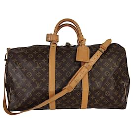 Louis Vuitton-Louis Vuitton borsa da viaggio con tracolla Keepall 50 Monogramma-Brown