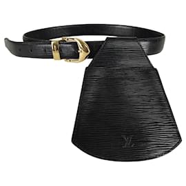 Louis Vuitton-Sac banane Louis Vuitton Sherwood Epi ceinture noire-Noir