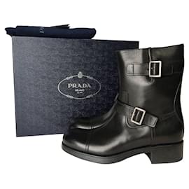 Prada-Prada Rodeo leather boots (eu 41)-Black
