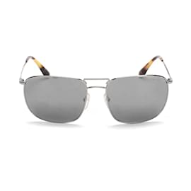Prada-Quadratische getönte Sonnenbrille-Silber