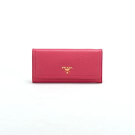 Prada-Prada Vitello Diano Long Wallet Leather Long Wallet in Excellent condition-Pink