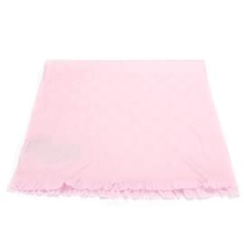 Gucci-GG Wool and Silk Scarf-Pink