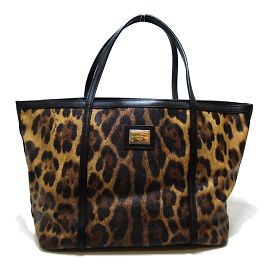 Dolce & Gabbana Leopard Print Miss Escape Tote Brown