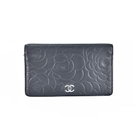 Chanel-Camellia Coco Mark Wallet-Black
