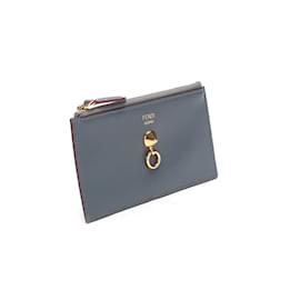 Fendi-Porte-monnaie en cuir-Bleu