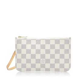 Louis Vuitton-Pochette Damier Azur Neverfull-Blanc