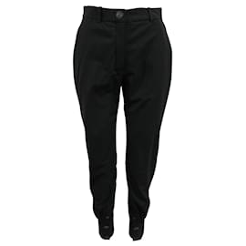JW Anderson-Black Pants with Buttons at the Bottom-Black